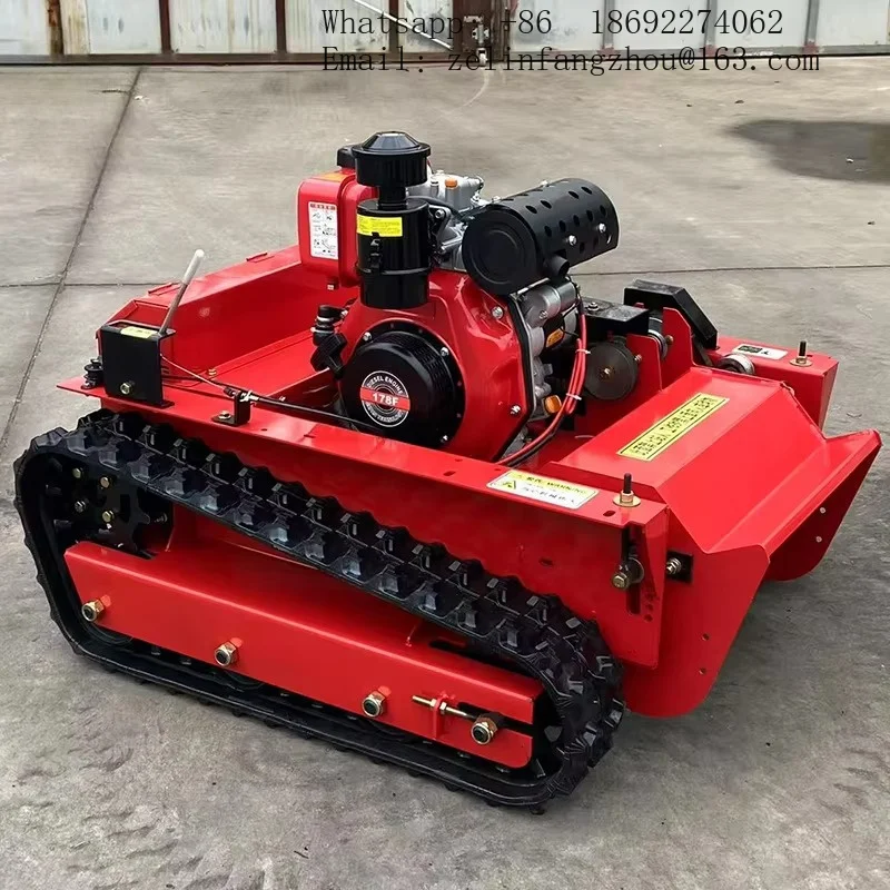 Mini Tracked Wireless Remote Control Lawn Mower Smart Grass Cutting Machine Labor Saving Heavy Duty Farm Garden Pro Kit
