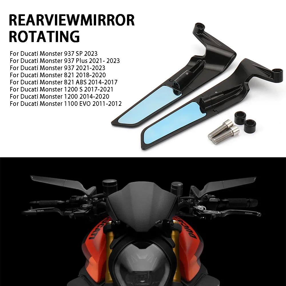 

NEW Rear View Mirrors Motorcycle Rearview Side Mirrors For Ducati Monster 937 SP/937 Plus/821/821 ABS/1200 S/2023