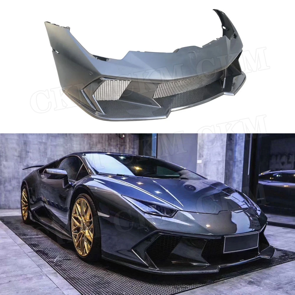 

CKMUUER для Lamborghini Huracan LP610 LP580 Facelift V Style Carbon Fiber FRP Передний бампер Головка Hugger Mesh Grills Защитный чехол