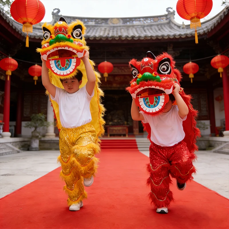 

Kid Lion Dance Costume Chinese Traditional Culture Lion Dance Stage Mascot Costume Girl Boy Party Performance Sport Outfit