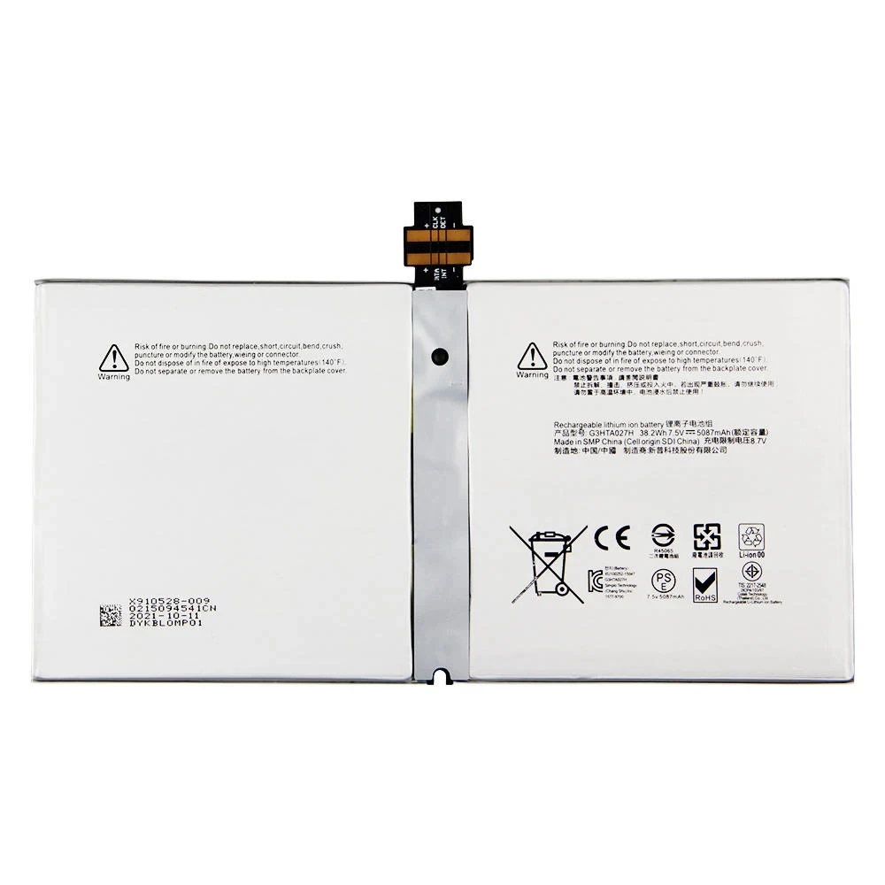 G3HTA027H Laptop Battery for Microsoft Surface Pro 4 1724 12.3 Tablet G3HTA026H DYNR01 etc 7.5V 38.2Wh