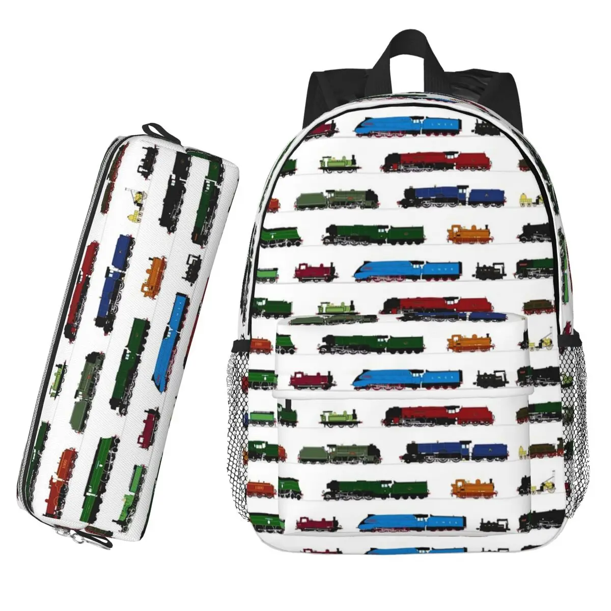 

Iconic British Steam Trains Backpack Hot Sale Daypack Large Capacity Boys Girls BookBag Shoulder Bag Kids School Bag Pencil Case