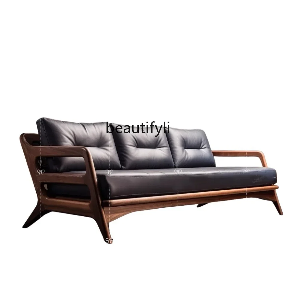 

NQ New Chinese Sofa North American Black Walnut Arhat Bed Living Room, Ebony Modern