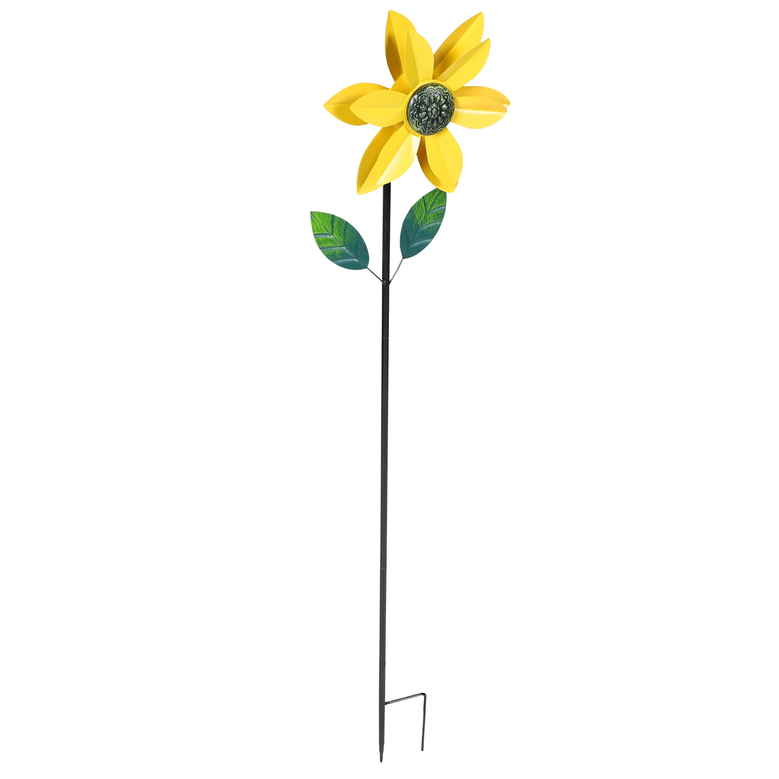 

Metal Windmill Yellow Windmill Decor Sunflower Garden Windmills for Yard Outdoor naments Pinwheel L Scene