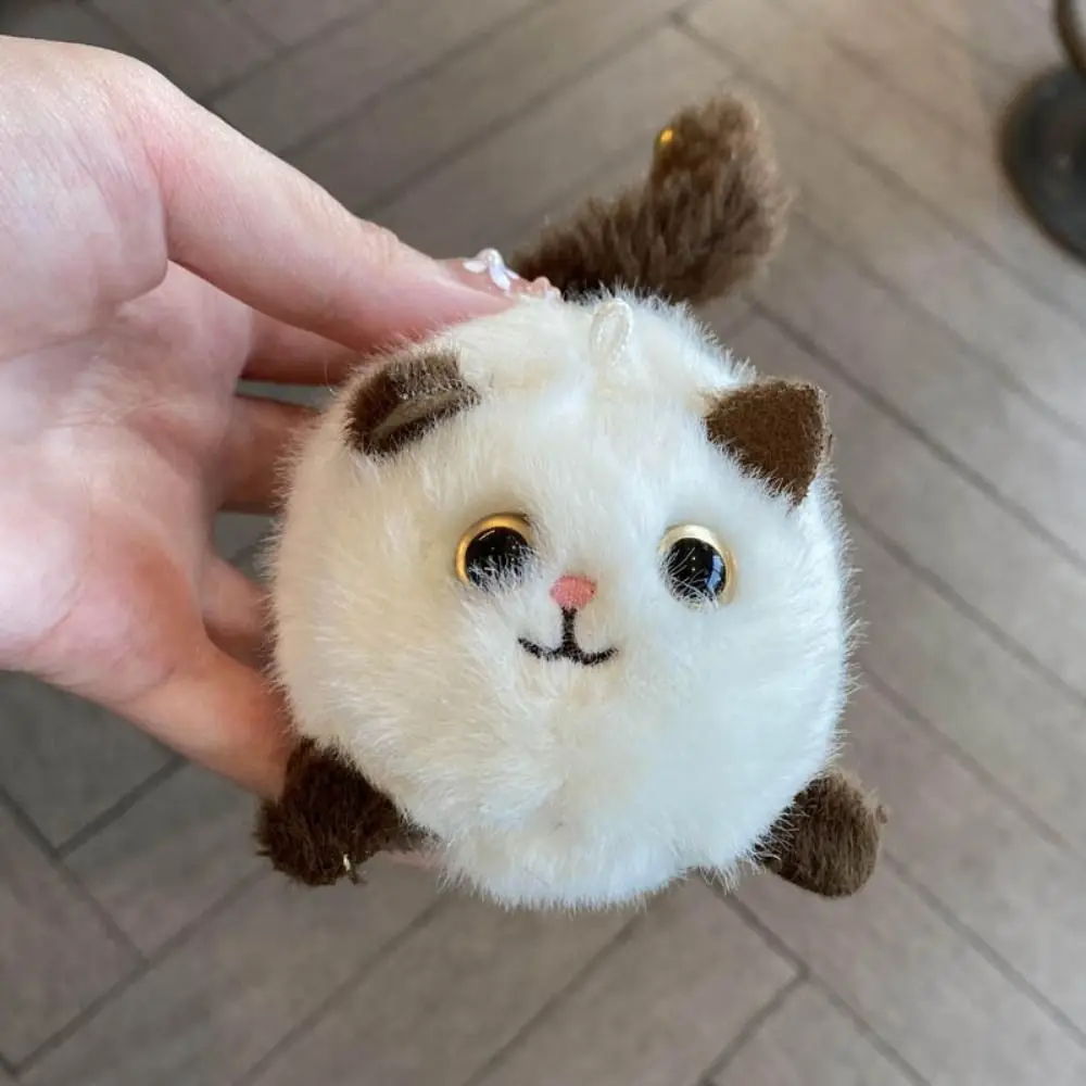 Portachiavi con coda di gatto con occhi 3D che scrive la coda rotante in peluche con ciondolo gatto nero Portachiavi in peluche con gatto carino Kawaii