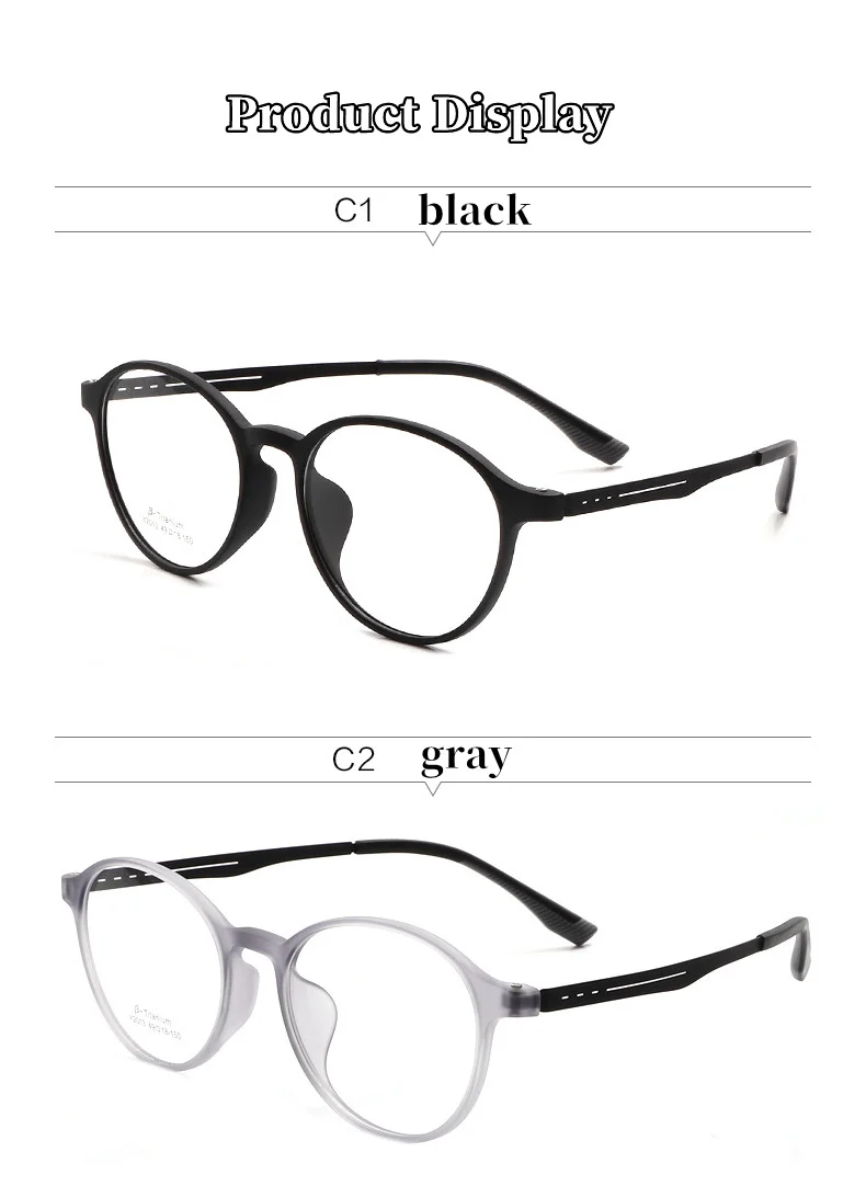 KOCOLIOR Neue Gummi Titan Anti Blau Licht Lesebrille Angepasst Optische Runde Rahmen Presbyopie Brille für Männer und Frauen – Detail 3