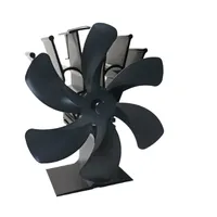 6 Blade Heat Powered Stove Fan Black Fireplace Fan Wood Burner Eco Friendly Quiet Home Fireplace Fan Efficient Heat Distribution