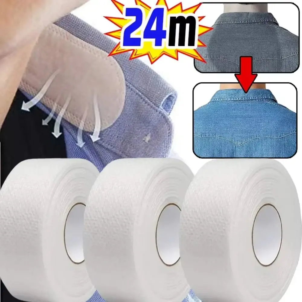 8/80M Collar Anti-dirty Grime Disposable Breathable Cuff Fixing Tape Self-adhesive Sweat-absorbent Tape
