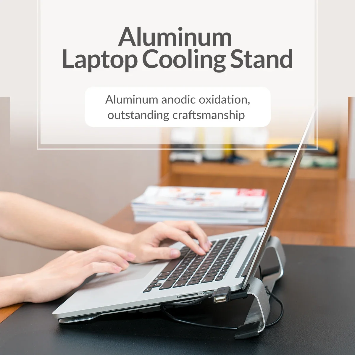 ORICO NA15 Laptop Cooling Pad Gaming Aluminum Laptop Stand Portable Computer Stand Riser with Fans USB Port for MacBook Notebook