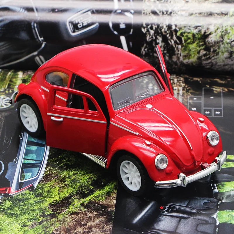 1:36 Volkswagen Beetle Retro Classic Car Alloy Diecast Car Model Pull Back Miniature Metal Vehicles Models Boy Gifts