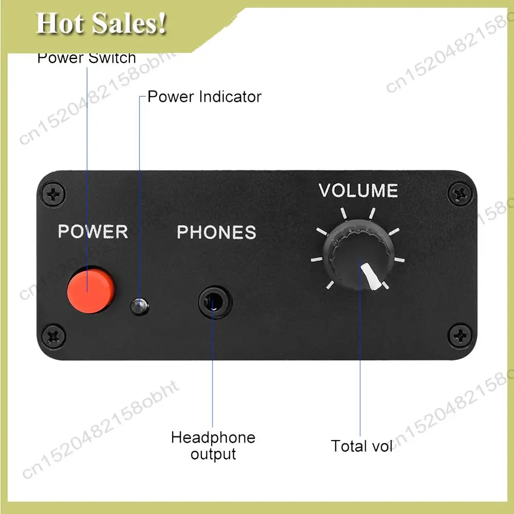 -PQWN AU-10X NE5532 Audio Signal Preamplifier Headphone Pre AMP Board Gain 20Db RCA 3.5MM Volume Control Tone DC 12V