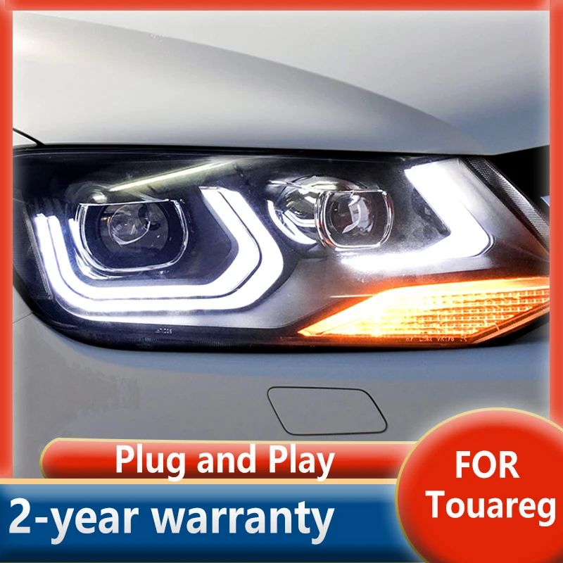 

Head Lamp For VW Touareg LED Headlight 2011 2012 2013 LED headlights DRL Hid Angel Eye Bi Xenon Beam Accessories