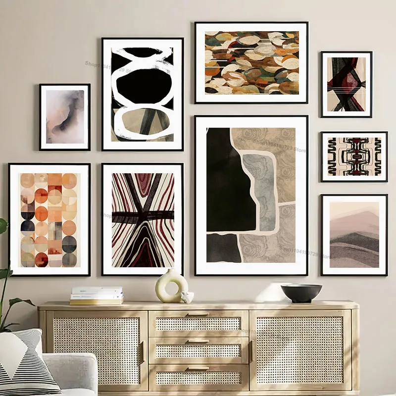 Line Geometry Abstract Minimalist Wall Art Canvas Painting Nordic Vintage Posters and Prints Pictures For Living Room Home Decor