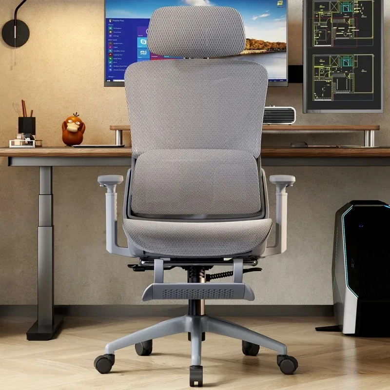 Silla De oficina De malla para ordenador sin peso, reposabrazos ajustable, soporte Lumbar, reposacabezas, Cadeira De Jantar, muebles japoneses ergonómicos