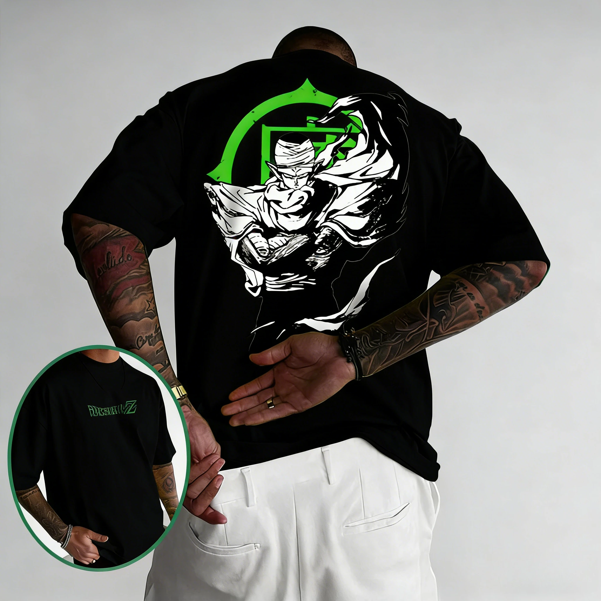 Dragon Ball Piccolo da uomo e da donna 2026 Estate Anime Harajuku Double Sided stampato American Trendy Casual Genitore Bambino Top