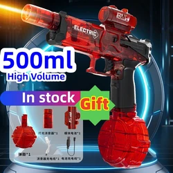 Long Range Electric Water Gun With Light Automatic Water Spray High Pressure Strong Charging Energy Water Children's Toy 500ml