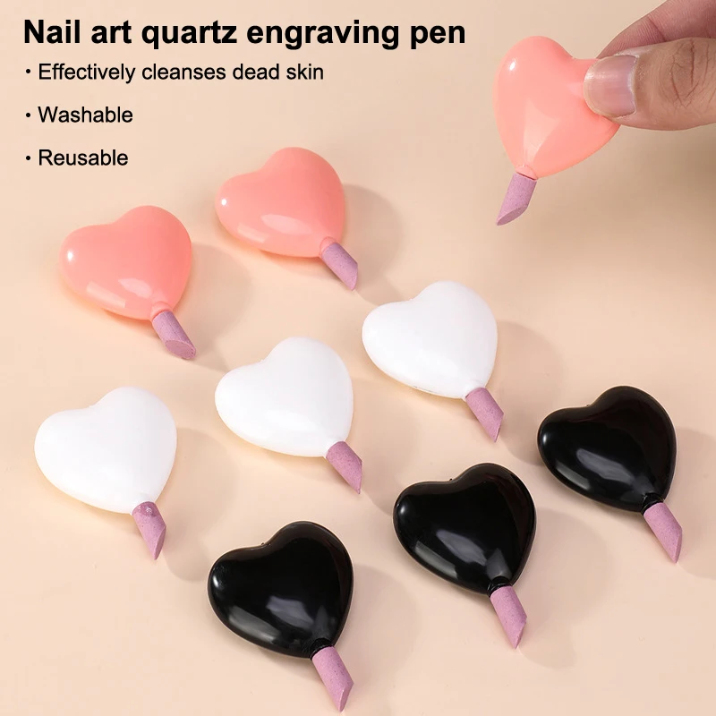 Pedra de quartzo arquivo de unhas empurrador lixar varas caneta da arte do prego removedor de cutícula empurrando aparador de pele morta buffer ferramentas manicure