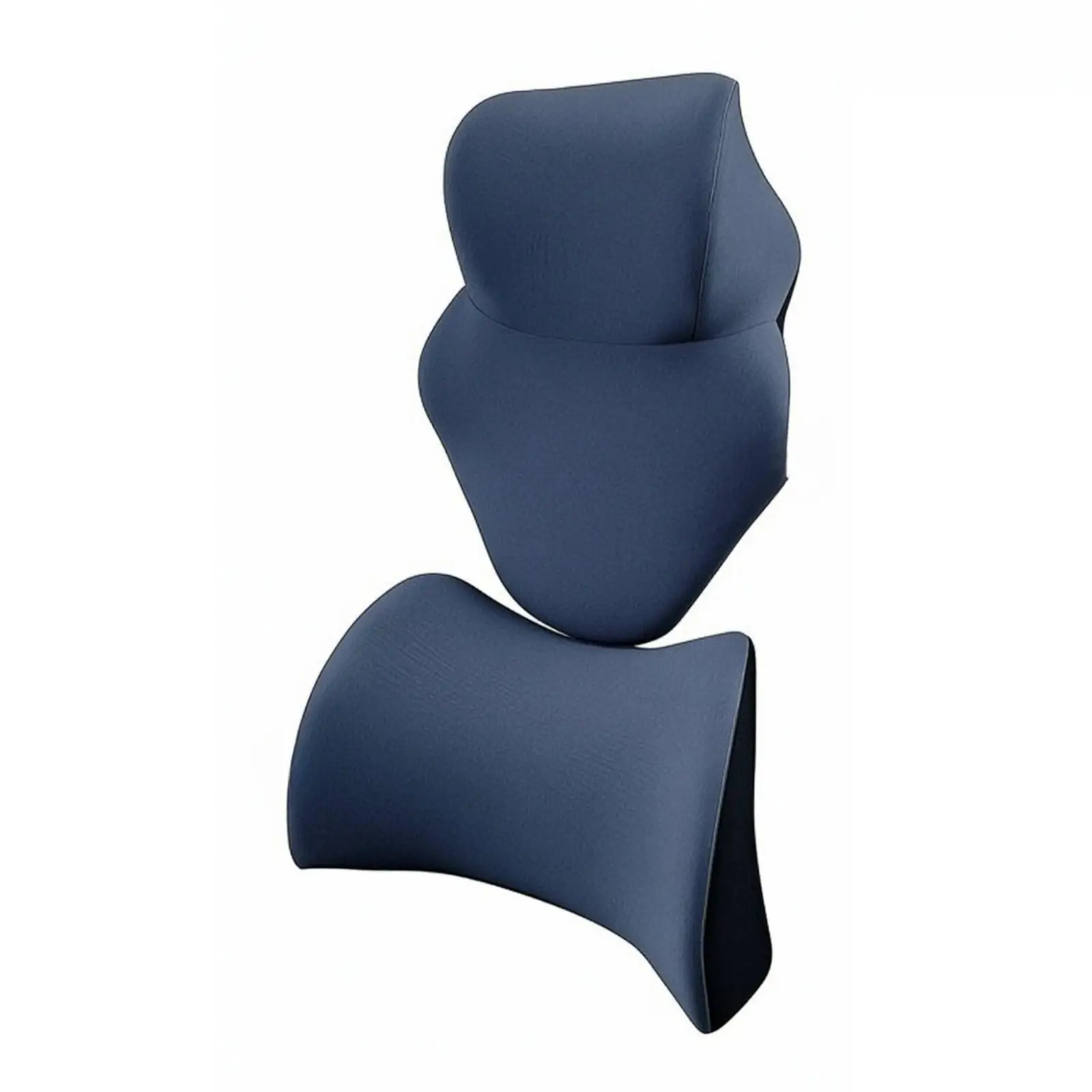 2 Pieces Head and Neck Pillow with Cushion Ergonomic Memory Foam Office Chair Cushion Set Supportive Contoured Neck and Support