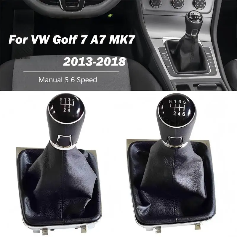 5/6 Speed  Gear Shift Knob Lever Complete Gaiter Boot Cover For VW Golf 7 A7 MK7 GTI 2013-2018 Car Accessories
