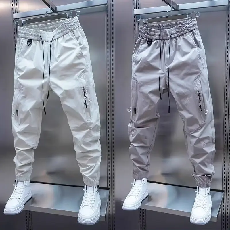 

Pure Color Harem Casual Pants Men Autumn New Casual Solid Color Multi-pocket Pants Elastic Waist 2025 Korean Style Harem Trouser