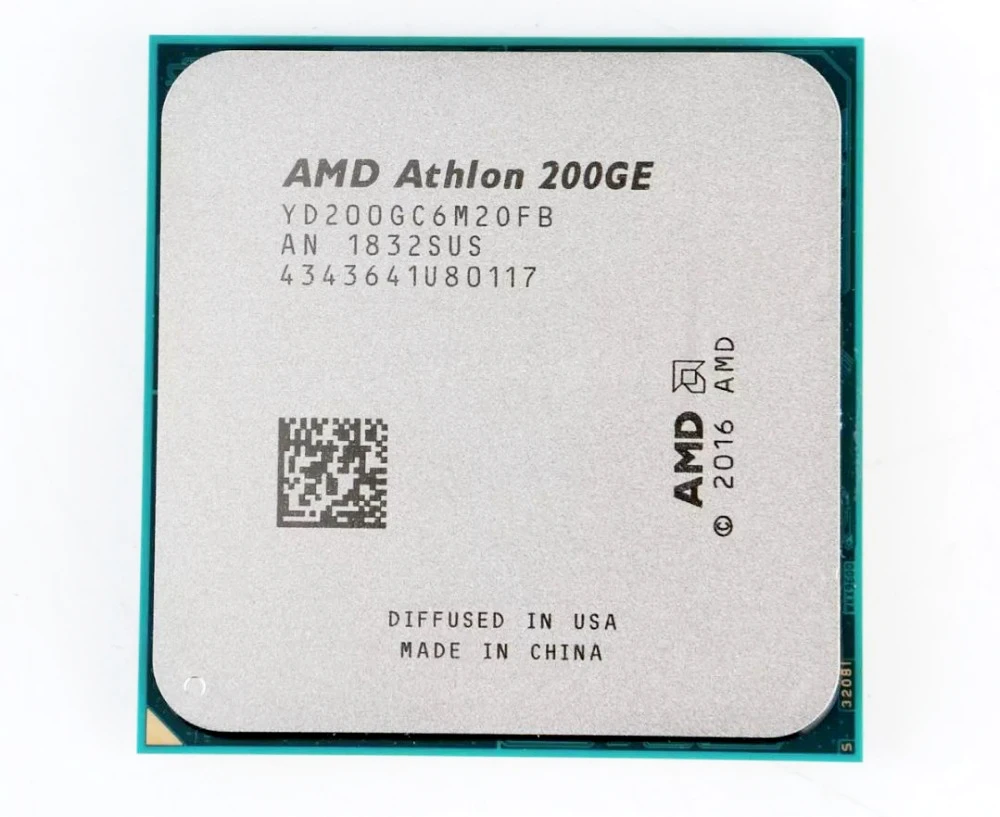 AMD Athlon 200GE X2 200GE 3.2GHz Dual-Core Quad-Thread CPU Processor YD200GC6M2OFB Socket AM4