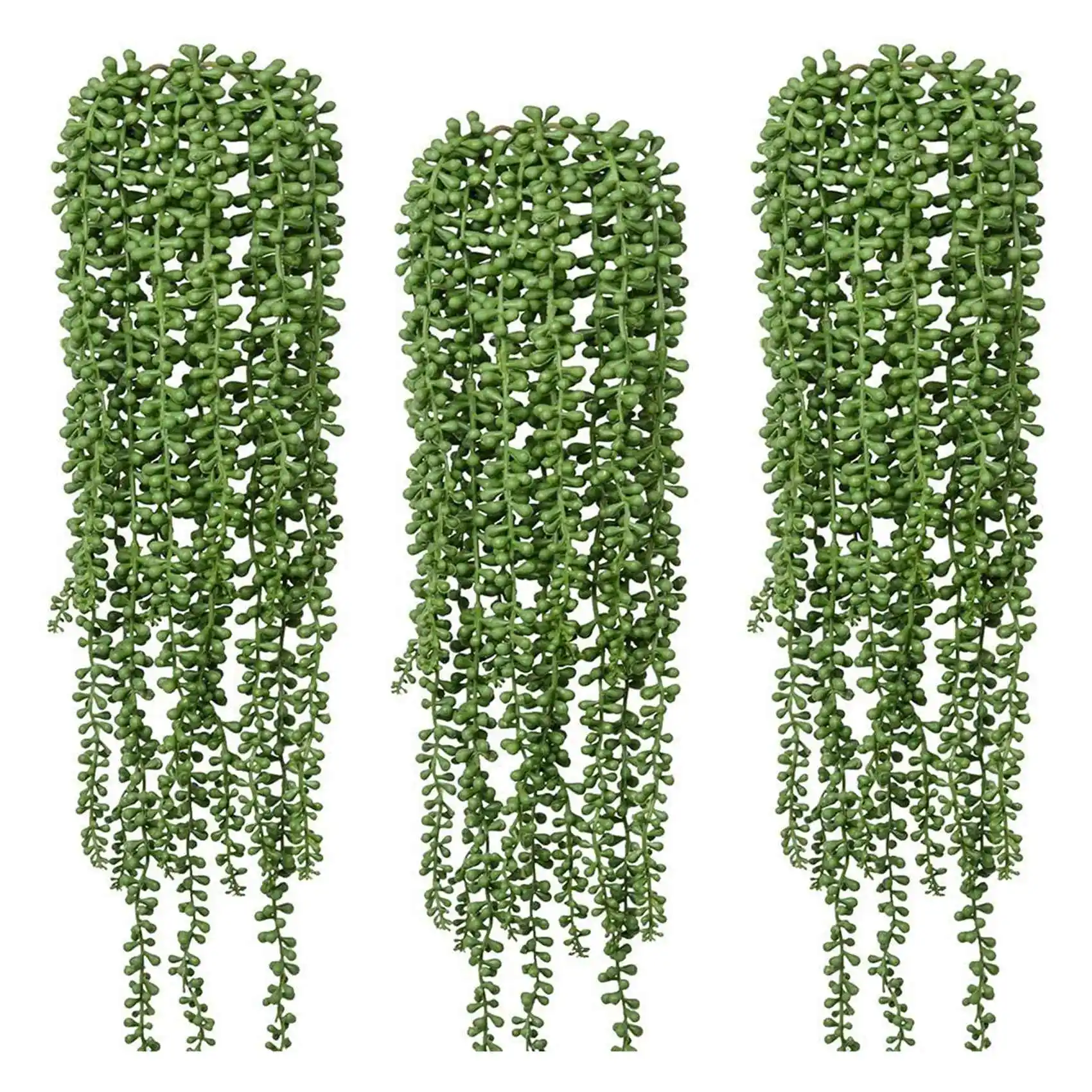 

3 Pcs Artificial Fake String of Pearls Plant Faux Fake Hanging Succulents