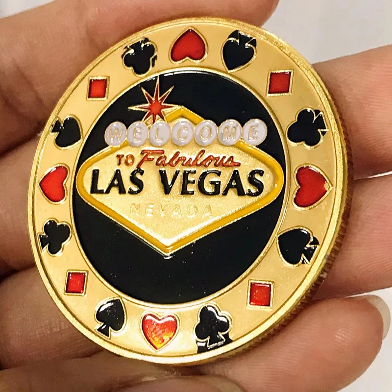 Welcome To Nevada Las Vegas Poker Chip Angel Casino Challenge Gold Coin Lucky Souvenir Personalized Token Coin Collection Gift