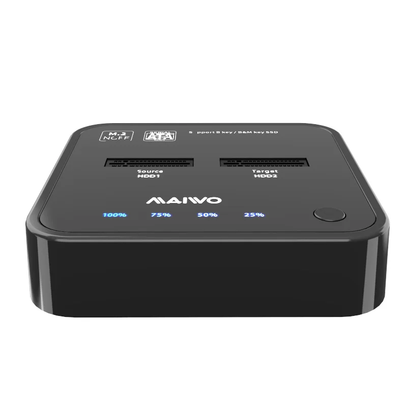 

MAIWO/OEM dual bay sata m.2 ssd duplicator docking enclosure adapter ,type-c 10Gbps for key B+M SSD 2230,2242,2260,2280,22110