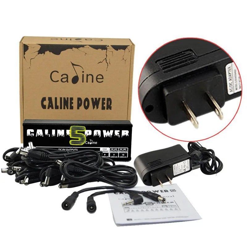 Caline CP-05 Guitar Effect Pedal Power Supply EU US AU UK Plug 10 Isolated Output Power Tuner Pedal board Guitar accessories