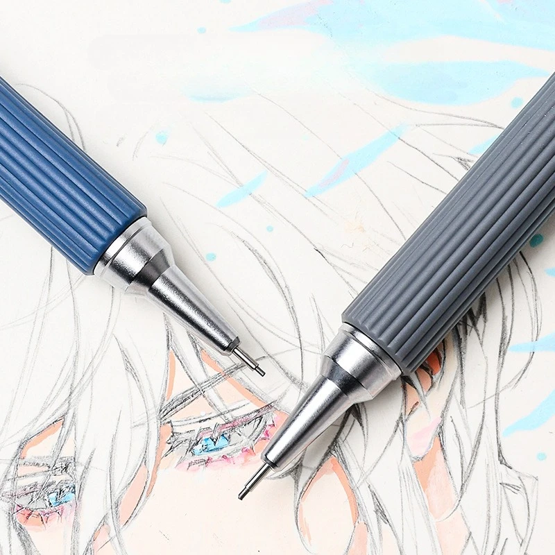 Automatic Pencil 0.3/0.5mm 2B Lead Core Low Center Gravity for Students Write Notes Comics Line Drawing Painting Sketch