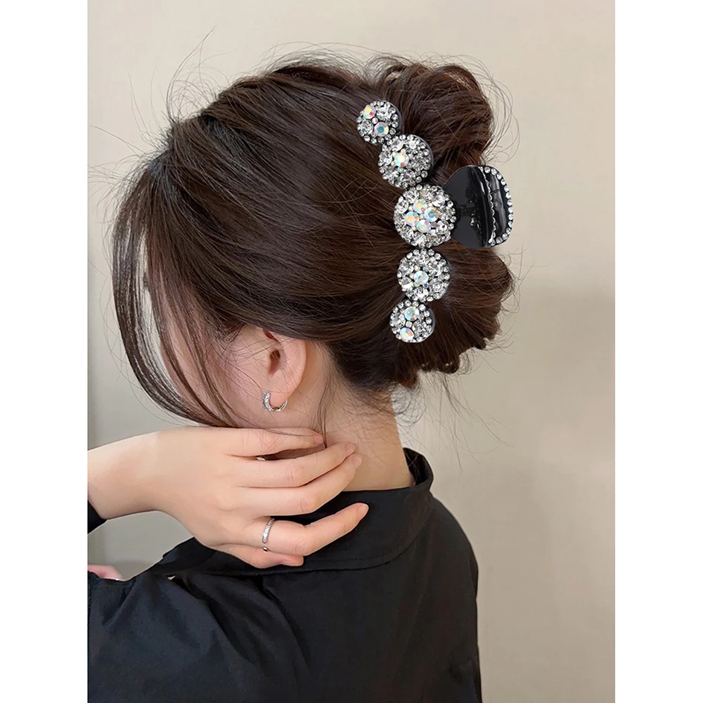 12cm Large Size Hair Claw Rhinestone Lucury Ponytail Hairpin Crabs Claw For Women Temperament Styling Tools Clip Accessories