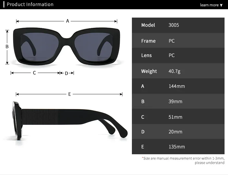 JNPCXI Quadratische Mode-Sonnenbrille für Damen, UV400, Retro-Farbverlauf, trendige Sonnenbrille für Herren – Detail 3