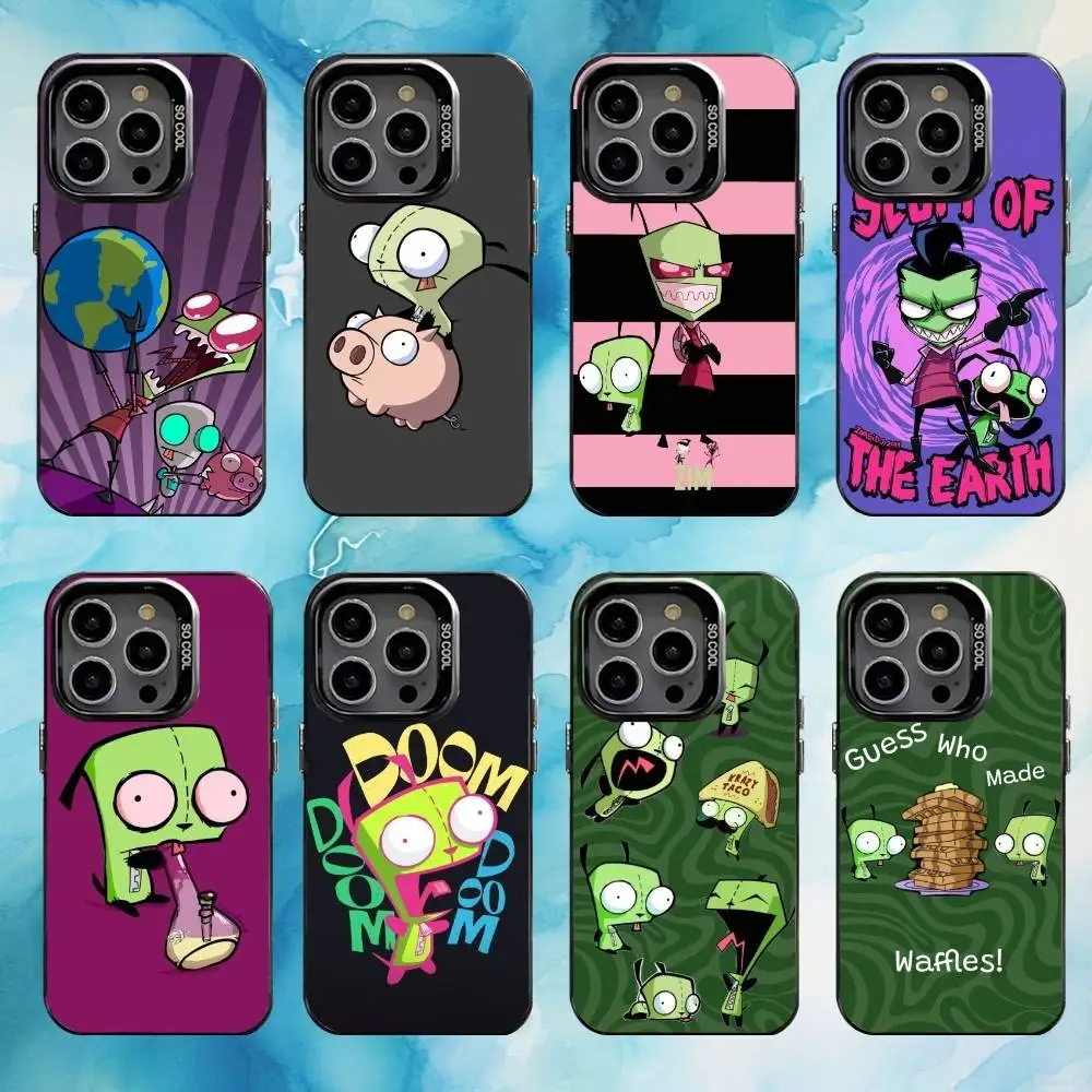 

I-Invader Zim Gir Phone Case For iPhone17,16,15,14,13,12,11 Plus,Pro Max Black Candy Matte Shockproof Cover