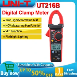 UNI-T UT216B 600A Digital Clamp Meters NCV V.F.C Diode LCD Backlight LCD Display Work Light Digital Ammeter AC DC Clamp Meter