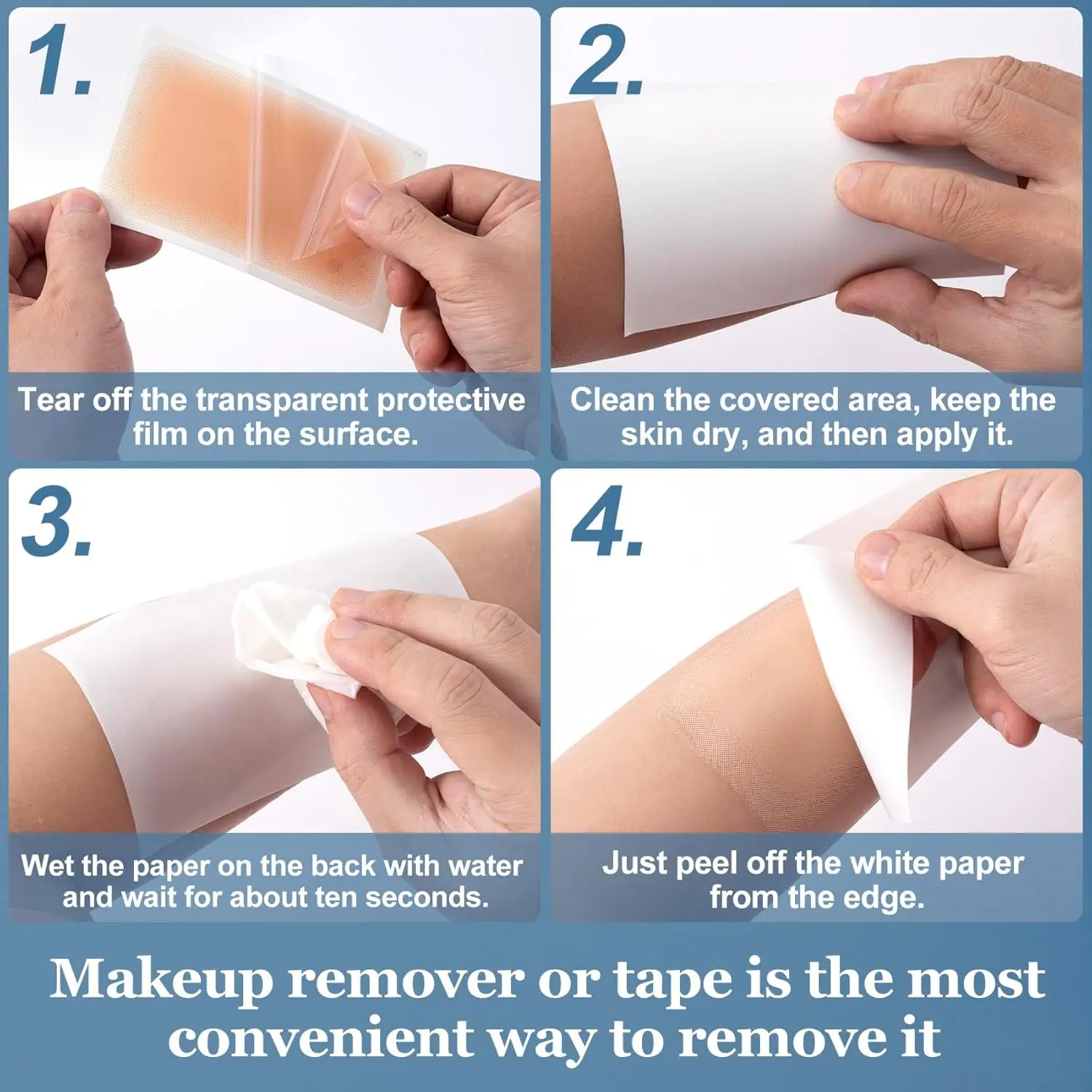 15 Sheets Tattoo Cover Up Patch, Tattoo Masking Tape, Ultra Thin Patch for Tattoo Scar and Birthmarks, Invisible Waterproof Skin