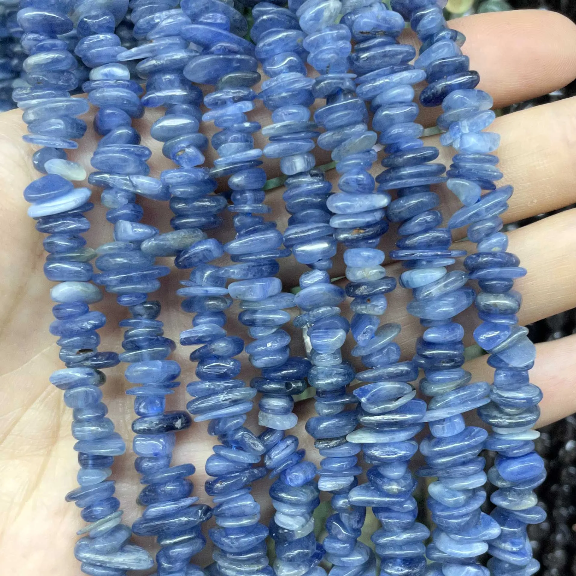 5-8MM Natural Irregular Chips Blue Kyanite Freeform Gravel Stone Spacer Loose Beads For Jewelry Making DIY Bracelet Accessories