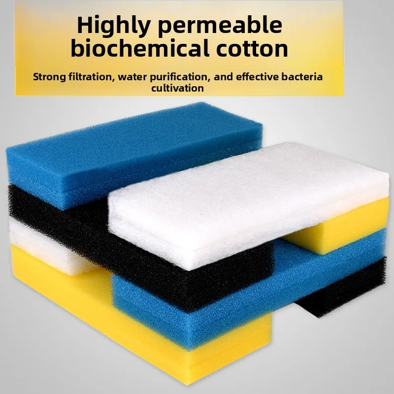 

Black Thick Aquarium Filter Sponge - Durable Bio Media Pad for Fish Tank & Turtle Tank, Mechanical & Biological Filtration