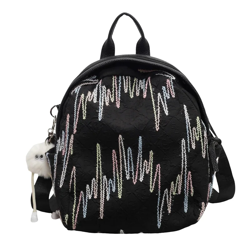 Mochilas de nailon con cremallera para mujer, bolsos de moda con bolsillo Interior, color sólido, a la venta, 2024