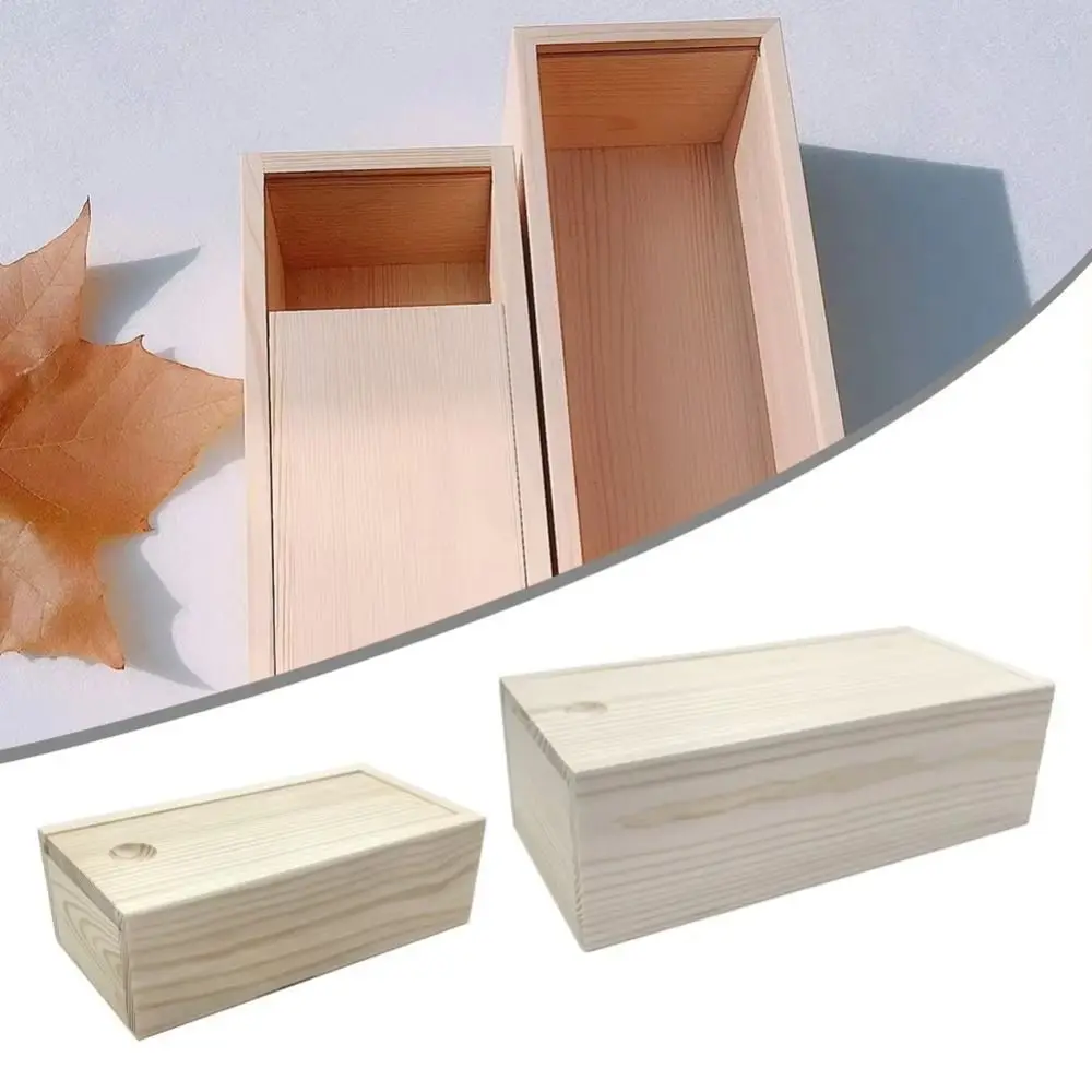 

Gift Box Slid Top Pine Pull-out Box Blank Natural Case Wood Storage Box Durable Log Drawer Slide Jewelry Case For Necklace Ring