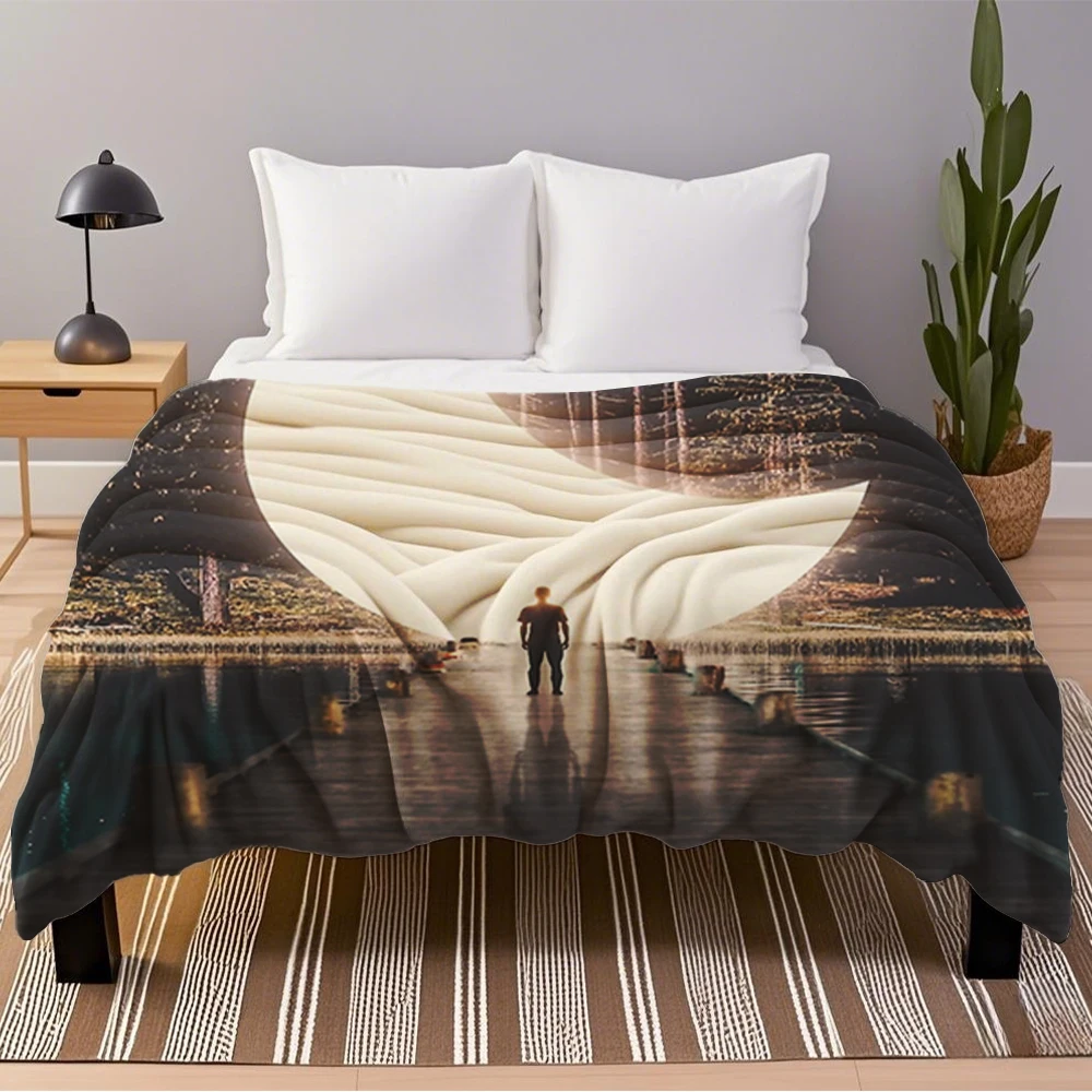 

Flannel Soft Blanket Multi-Use Blanket Goldfish For Travel Cruise Ship Traditional Bedsheet Breathable Blankets Students Office