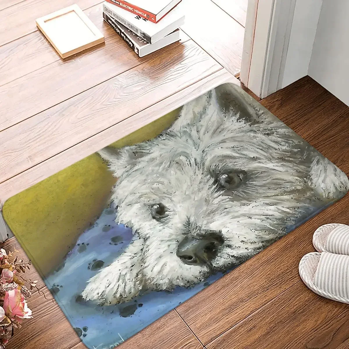 Non-Slip Carpet Daydreaming Westie Dog Doge Doormat Bedroom Bathroom Mat Welcome Decoration Rug