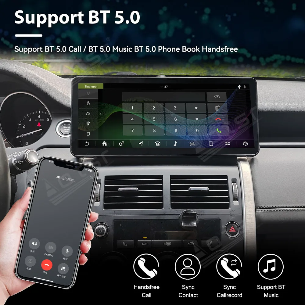 12.3 Inch Android 14 Car Radio For Land Rover Discovery Sport L550 2015-2019 New Upgrade Multimedia Player GPS Navigation Auto