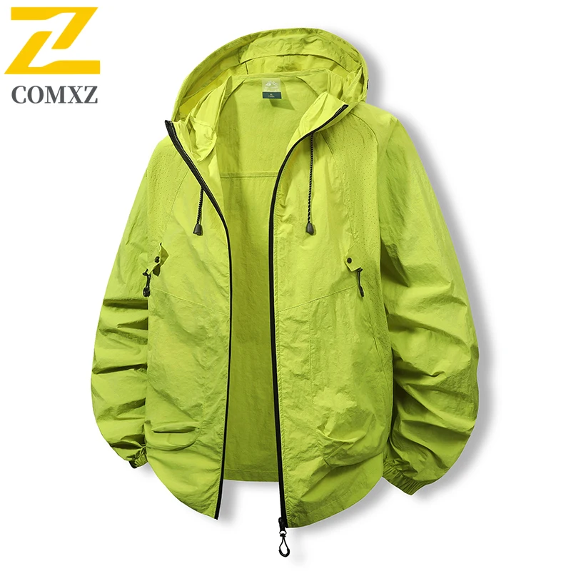 

COMXZ Men Sun Protection Jacket Lightweight Breathable Anti-UV Hoodies Quick-Dry UPF 50+ Outdoor Windbreaker Women Hiking Summer