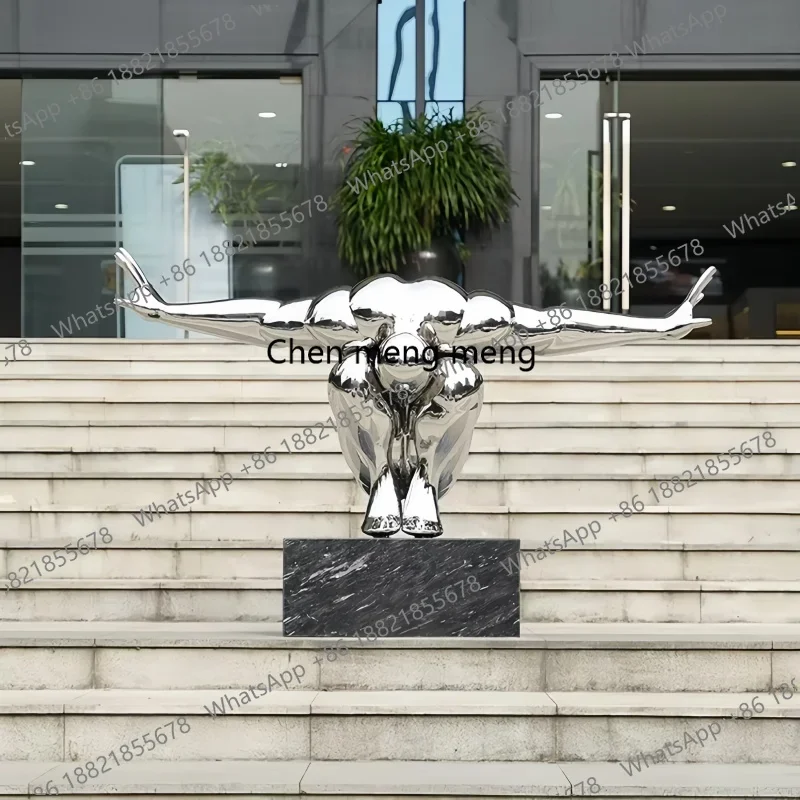 E182 Stainless steel contemplative sculpture decorative items for hotels, villas, lawns, gardens, shops, shopping malls and offi