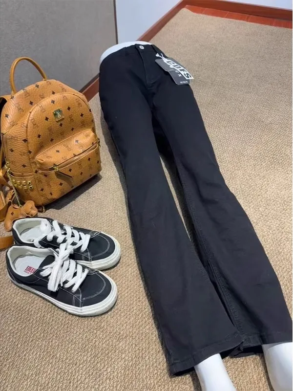 

Мужские джинсы Bla 57 с прямыми штанинами, американский уличный стиль, повседневные, свободного кроя, молодежные, модные, с легким клешем