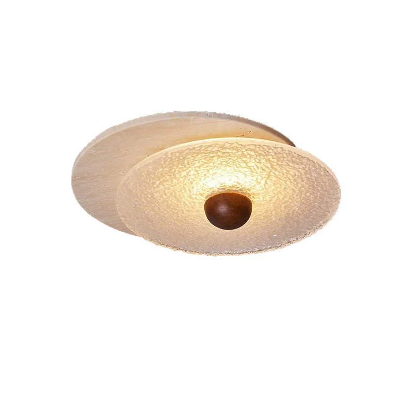 Yellow travertine ceiling light retro ceiling light bedroom entrance balcony corridor ceiling light