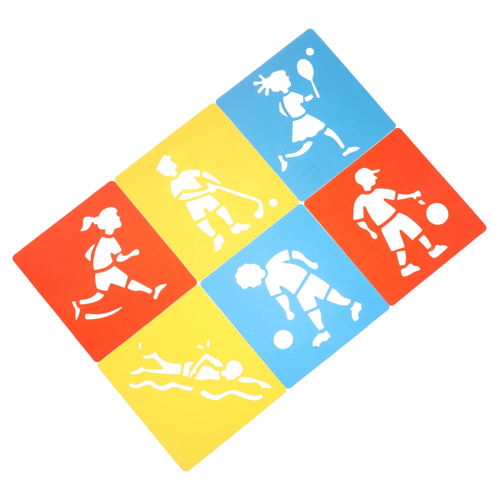 6개 모션 페인팅 템플릿 Pp 드로잉 스텐실 플라스틱 스텐실 어린이용 속이 빈