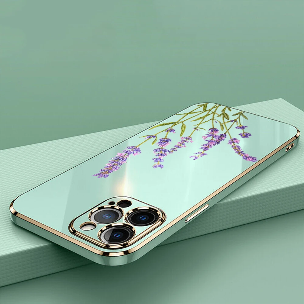 Роскошный мягкий чехол из ТПУ с покрытием для телефона Samsung S10, S20, S21, S22, S23, S24 Ultra Plus, FE, M54, SS55, маленькие свежие цветы, бабочки