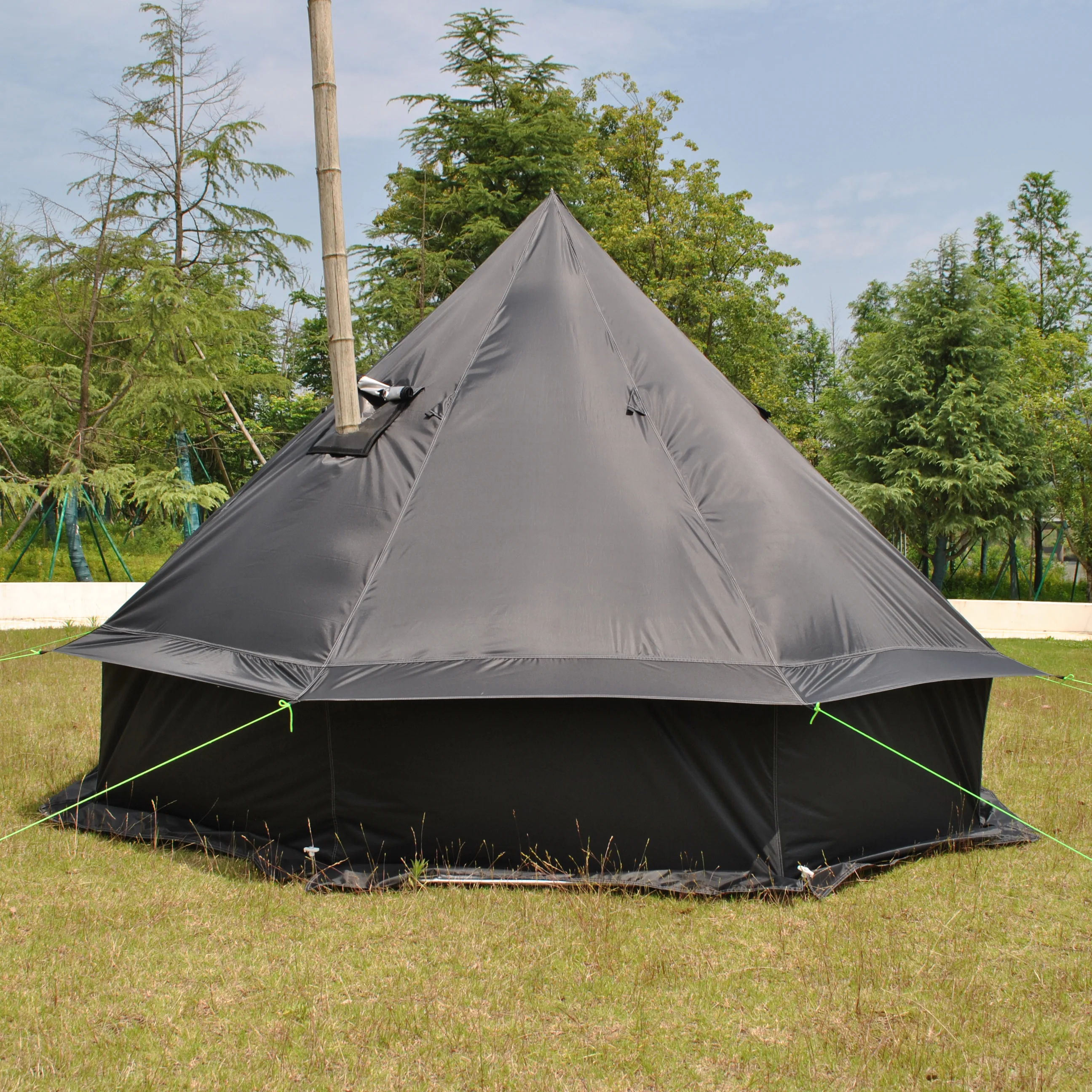 خيمة جرس، يورت مع مقبس موقد، خيمة حائط قابلة للتنفس ومقاومة للماء وقابلة للتنفس، ملاءة أرضية قابلة للفصل لحفلات التخييم