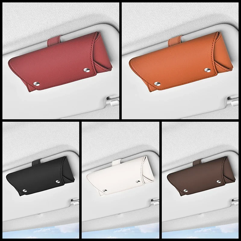 Magnetic Suction Car Glasses Case Car Sun Visor Storage Holder Car Interior High-end Sunglasses Box Auto Interior Accessories